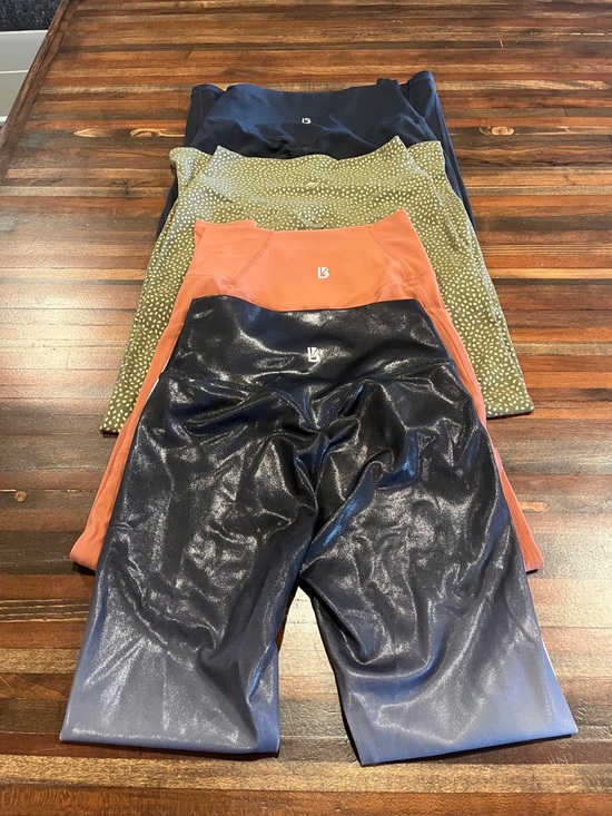 Buffbunny Collection Pants - Buff Bunny Athletic Leggings Bundle - Black, Rust, Olive, shimmer- med & small